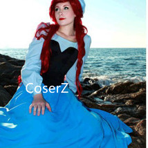 Custom Princess Ariel Blue Dress, The Little Mermaid Ariel Cosplay Costume - £102.87 GBP