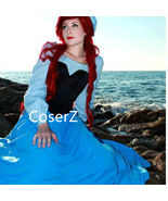 Custom Princess Ariel Blue Dress, The Little Mermaid Ariel Cosplay Costume - £100.85 GBP