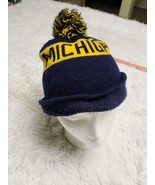 Vtg 90s Distressed University of Michigan Spell Out Pom Knit Winter Bean... - £9.43 GBP