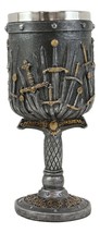 Medieval Iron Throne Of Valyrian Steel Swords Armory Wine Goblet Chalice 10oz - £30.36 GBP
