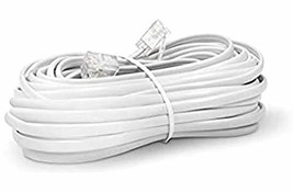 25 Feet RJ11 Telephone Extension Cord Phone Cable Line Wire White - £10.32 GBP