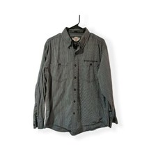 Harley Davidson Long Sleeve Button Shirt Gray Railroad Stripe Mens Large - $18.99