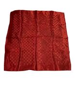 Vintage Red Acetate Scarf Checkerboard Pattern Japan Wassi Scarf Square ... - $13.50
