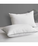 Goose Feather down Pillow for Sleeping 2 Pack, Standard Size Organic Cotton - £65.33 GBP