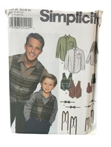 Simplicity Sewing Pattern 7030 Mens Boys Vest Shirt Tie Suspenders S-XL - $9.74