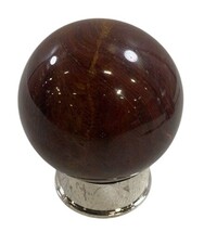 Polished Brown Stone Sphere on Stand Decorative Home Accent 6" Height image 4