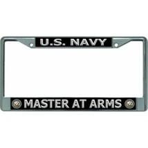 navy master at arms seal military logo chrome license plate frame usa made - £24.03 GBP