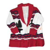 NWT Free People All Team Cardigan in Winter Bear Tree Oversized Open Sweater XS - £64.81 GBP