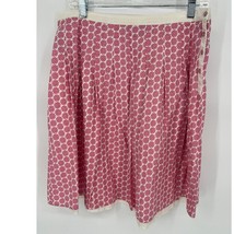 Boden Skirt Womens Size 12 R Pink White Knee Length Side Button Flare Cotton - £19.33 GBP