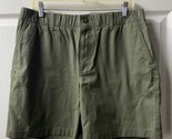 Land End Hiking Shorts Womens Plus Size 16 Olive Drab Green Cotton Elast... - $19.79