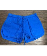 J Crew Elastic Drawstring Linen Blend Shorts Pockets Blue Woman&#39;s Size S - €17,00 EUR