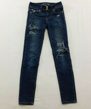 American Eagle Women’s Distressed Size 00 Skinny Super Stretch Straight ... - $150.76 MXN
