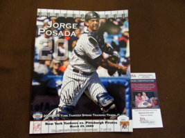 Jorge Posada 2009 Wsc Yankees Catcher Signed Auto 09 L/E Scoreboard Photo Jsa - £129.81 GBP