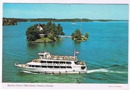 Ontario Postcard Zavikon Island 1000 Islands St Lawrence Seaway Boat Ship - £1.70 GBP