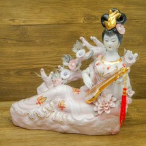 Vintage Geisha with Lute Statue | Porcelain Asian Decor Collectible - 14... - $1,915.64 MXN