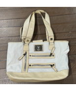 Tignanello Womens Cream Vinyl Large Shoulder Bag Tote Yellow Lining - NWOT - $44.88