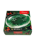 Arcoroc Trees Christmas Dessert Plate Set (4) J.G. Durand Clear Glass Fr... - €34,72 EUR