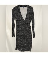 Gap V Neck Faux Wrap Dress Plaid Stretch Spandex Polka Dot Size S - $343.66 MXN