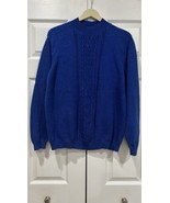 Tabi International Ladies Cobalt Blue Shimmer Sweater Sz Large Cotton Bl... - $7.37