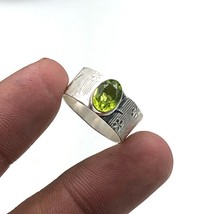 Green Peridot Gemstone 925 Silver Ring Handmade Jewelry Ring Anniversary Gift - £5.84 GBP