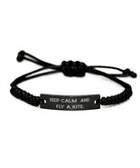 Keep Calm and Fly a Kite. Black Rope Bracelet, Kite Flying Present from,... - £16.87 GBP