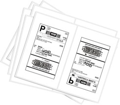 1000 Mailing Shipping Labels 8.5&quot;x5.5&quot; Round Corner Half Sheet Self Adhe... - $38.00