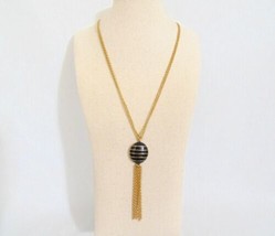 Charter Club 23&quot; Erwin Pearl Atelier Gold Tone Black Pendant Necklace R261B $69. - £10.56 GBP