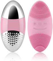 OVAL Sonic Facial Cleansing Brush Silicone Face Massager Waterproof Rechargeable - £25.10 GBP