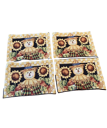 Sunflower Field Placemats Woven Tapestry Set of 4 Farm Scarecrow Autumn ... - £12.52 GBP