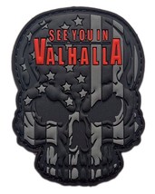 See You Valhalla Skull Odin Viking Patch [PVC Rubber - Hook Fastener Backing -S7 - $9.99
