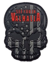 See You Valhalla Skull Odin Viking Patch [PVC Rubber - Hook Fastener Bac... - £7.96 GBP