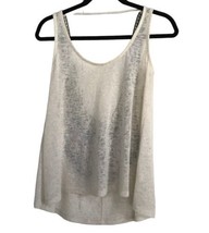 NECESSARY CLOTHING Womens Tank Top Sleeveless Cream Embroidered Back Small - $9.59