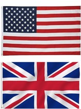 Wholesale LOT 3&#39;x5&#39; USA AMERICAN &amp; 3&#39;x5&#39; British Union Jack United Kingdom Flag - £21.96 GBP