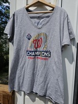 Washington Nationals Women&#39;s T-Shirt Large Gray 2019 World Series Champions - £12.26 GBP