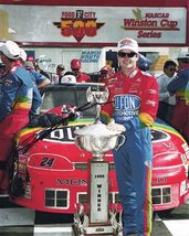 AUTOGRAPHED 1995 Jeff Gordon #24 DuPont Racing BRISTOL RACE WIN (Food Ci... - $89.96