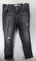 Want a Betta Butt? Women&#39;s Denim Jeans Black Distressed Mid Rise Stretch... - £18.17 GBP
