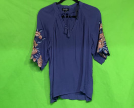 Jessica Simpson S Boho Peasant Top Embroidered Short Sleeve Floral Blouse - $12.99