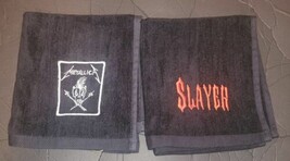 Metallica Slayer Embroidered Golf Sport Towel Set 16x18 Black  - £25.50 GBP