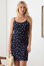 GILLI Floral Ribbed Tie-Back Cami Mini Dress - £21.39 GBP