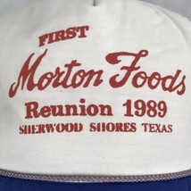 Morton Foods Reunion 1989 Hat Cap Sherwood Shores Texas Rope Mesh Snap Back 80s - £11.79 GBP