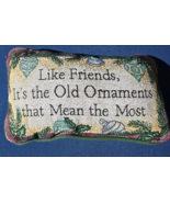 Vtg Cottagecore Holiday Christmas Tapastry Decorative Pillow Old Friend ... - $303.33 MXN
