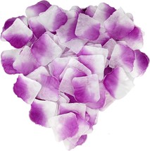1000 Pcs Exquisite Purple White Rose Petals Emulation Silk Rose Petals A... - £16.74 GBP