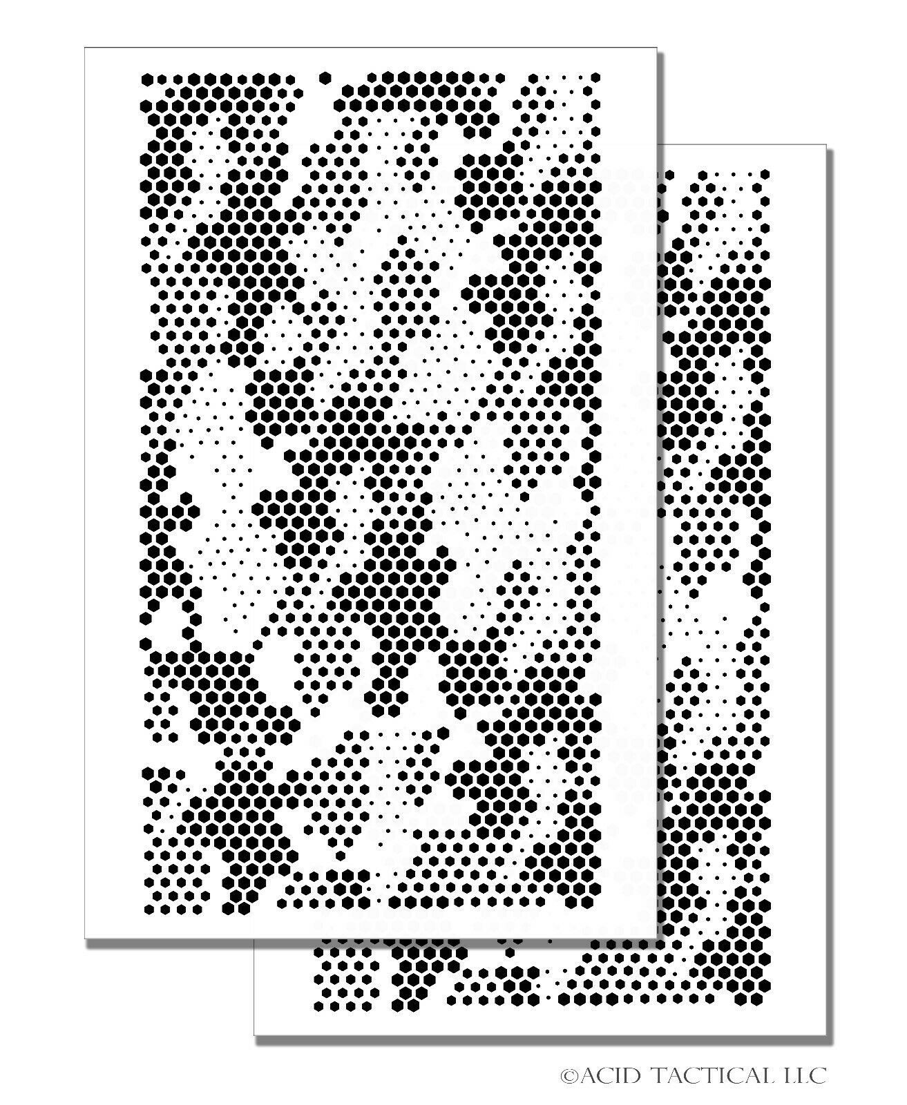 Primary image for 2pk ADHESIVE Camouflage Airbrush Spray Paint Duracoat Gun Mask Stencils HexTac