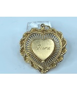 14K yellow gold Heart Locket filigree rope link border pendant 1.5&quot; 16gm... - £707.43 GBP