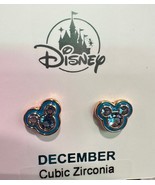 Disney Parks Mickey Mouse CZ Faux Zircon December Birthstone Earrings Go... - $650.25 MXN
