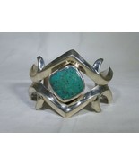 Native American Sandcast Turquoise Sterling Silver 925 Bracelet Cuff - £301.16 GBP