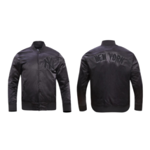 New York Yankees Triple Black Logo Satin Jacket - $139.99