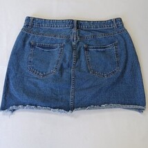 Forever 21 Women's Blue Cotton Cut Off Frayed Mini Denim Skirt Size 14 Waist 34" image 13