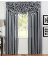 Morgan Rod Pocket Valance Grey 48&quot;W x 37&quot;L - £14.84 GBP