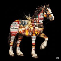 Budweiser Bud Beer Advertising Metal  Sign 8x12in Vintage Clydesdale Hor... - $24.74
